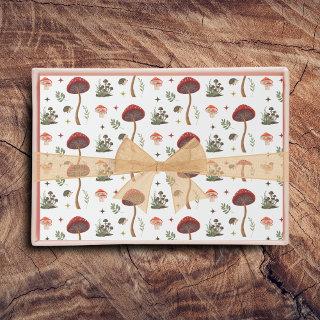 Mushroom Forest Fairy Hedgehog Pattern Cottagecore