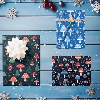 Mushroom Pattern Christmas Holiday Cottagecore   Sheets