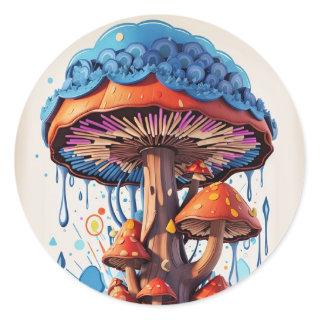 Mushroom Sticker Colorful Hippie Psychedelic