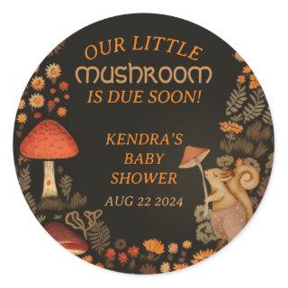 Mushroom Woodland Animal Forest Baby Shower Classic Round Sticker