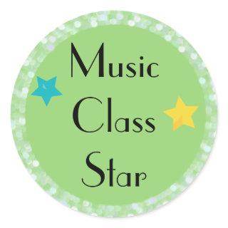 Music Class Star with Stars Classic Round Sticker