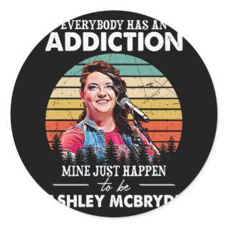 Music Gift Mine Just Happens To Be Ashley McBryde Classic Round Sticker