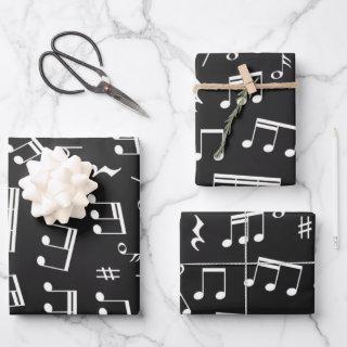 Music Notes Pattern in Black and White  Sheets