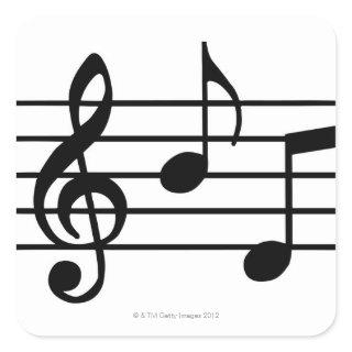 Music Notes Square Sticker