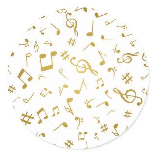 Music pattern classic round sticker