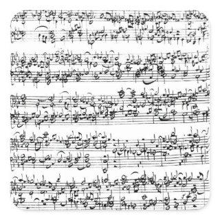 Music Score of Johann Sebastian Bach Square Sticker