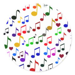 Music with Love_ Classic Round Sticker