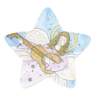 Musical Angel Star Sticker