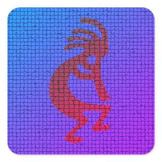 Musical Kokopelli Southwest Symbol Tiles Pattern Square Sticker