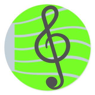 Musical Sheet Emoji Classic Round Sticker