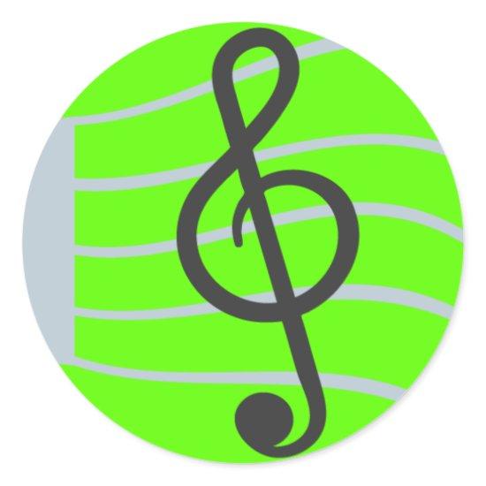 Musical Sheet Emoji Classic Round Sticker