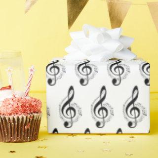 Musical Treble Clef On White