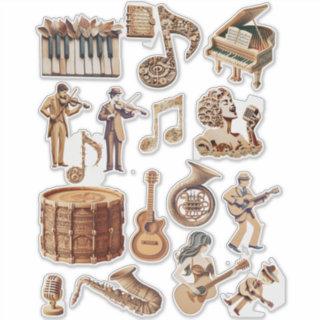 musicial instruments musicians paper crafts art sticker