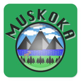 Muskoka Design (Version 2) - Beach Towel Square Sticker