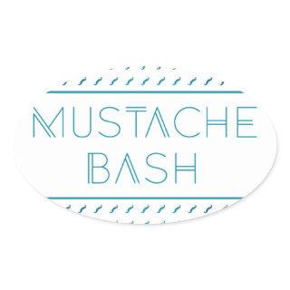 Mustache Bash Metro Oval Sticker