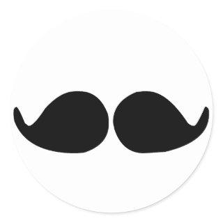 Mustache Classic Round Sticker