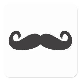 Mustache Square Sticker