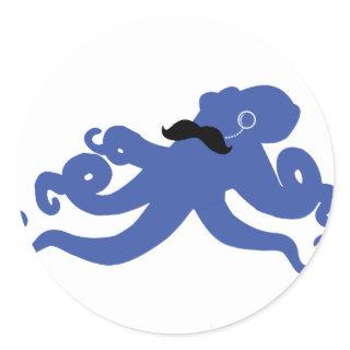 mustached octopus with a monocle sticker