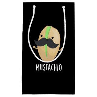 Mustachio Funny Pistachio Mustache Pun Dark BG Small Gift Bag