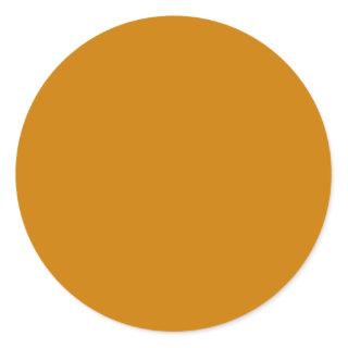 Mustard Brown Solid Color Classic Round Sticker