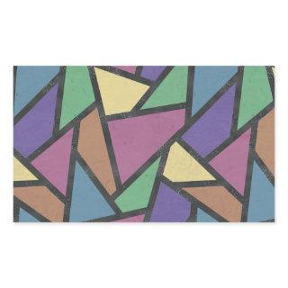 Muted rainbow colors mosaic pattern rectangular sticker