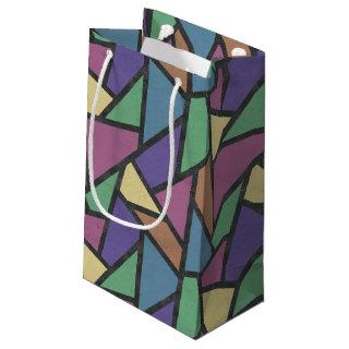 Muted rainbow colors mosaic pattern small gift bag