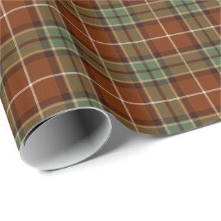 Muted Red and Green Rustic Plaid Pattern