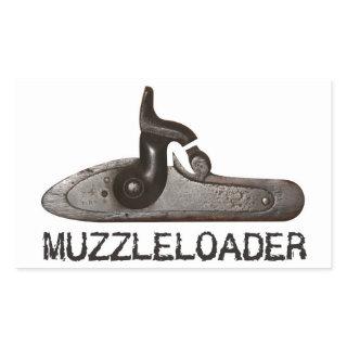 Muzzleloader breech & hammer, black powder rifle rectangular sticker