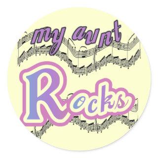 My Aunt Rocks Tshirts and Gifts Classic Round Sticker
