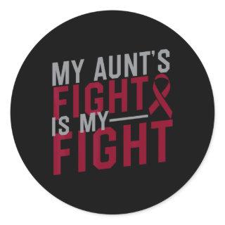 My Aunt's Fight Is My Fight Sickle Cell Anemia Awa Classic Round Sticker