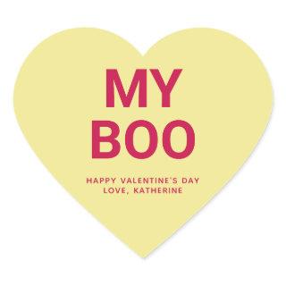 My boo cute Valentine's Day custom conversation Heart Sticker