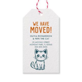 My cat and I have a new address custom colours Gift Tags