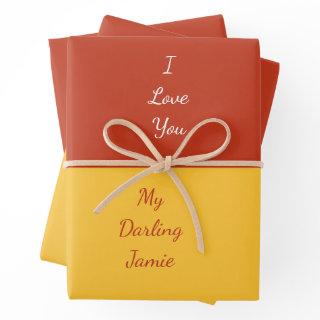 My Darling I Love You Bold Red and Yellow Unique   Sheets