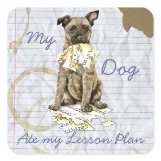 My Dutch Shepherd Ate My Lesson Plan Square Sticker