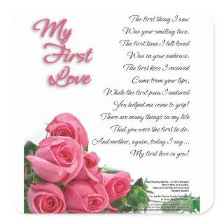 My First Love Poetry Art By Stanley Mathis Square Sticker