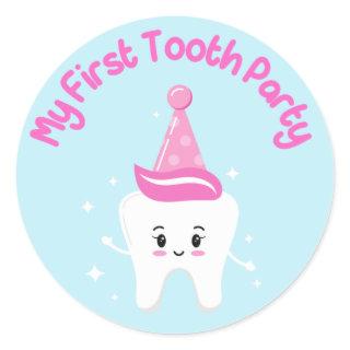 My First Tooth Party - Armenian Baby - Agra Hadig  Classic Round Sticker