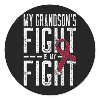 My Grandson's Fight Is My Fight Sickle Cell Anemia Classic Round Sticker