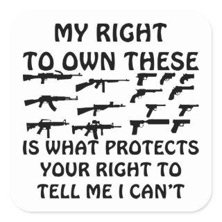 My Gun Rights Protect Your 1st Amendment Rights Square Sticker