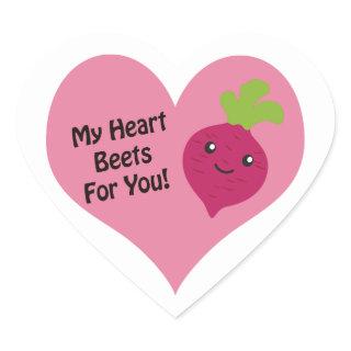 My Heart Beets For You Heart Sticker