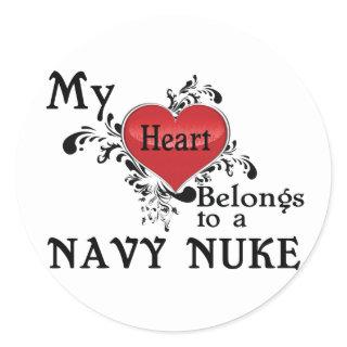 My Heart Belongs to a Navy Nuke Classic Round Sticker