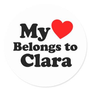 My Heart Belongs to Clara Classic Round Sticker