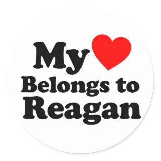 My Heart Belongs to Reagan Classic Round Sticker