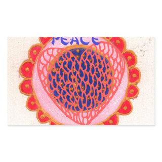 "My Heart Goes Home for Peace" Art Print Rectangular Sticker