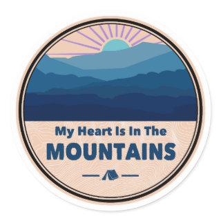 My Heart Is in The Mountains Classic Round Sticker