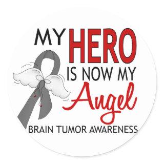 My Hero Is My Angel Brain Tumor Classic Round Sticker