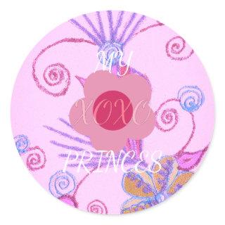 My Little Princess: Baby Pink Vector Inspirational Classic Round Sticker