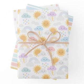 My Little Sunshine Rainbows & Clouds Party Wrap  Sheets