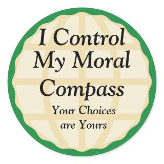 My Moral Compass Classic Round Sticker