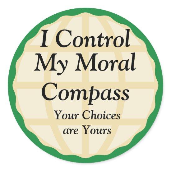 My Moral Compass Classic Round Sticker