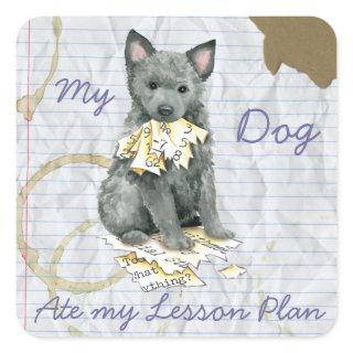 My Mudi Ate My Lesson Plan Square Sticker